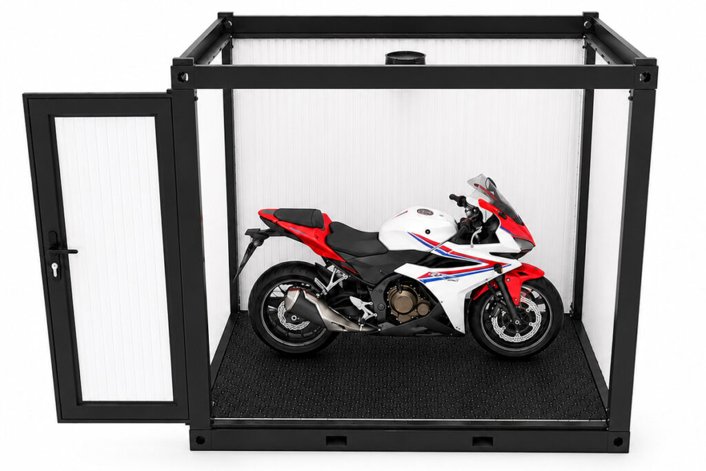 Hintzen Container Garagenbox für Motorrad und andere Fahrzeuge